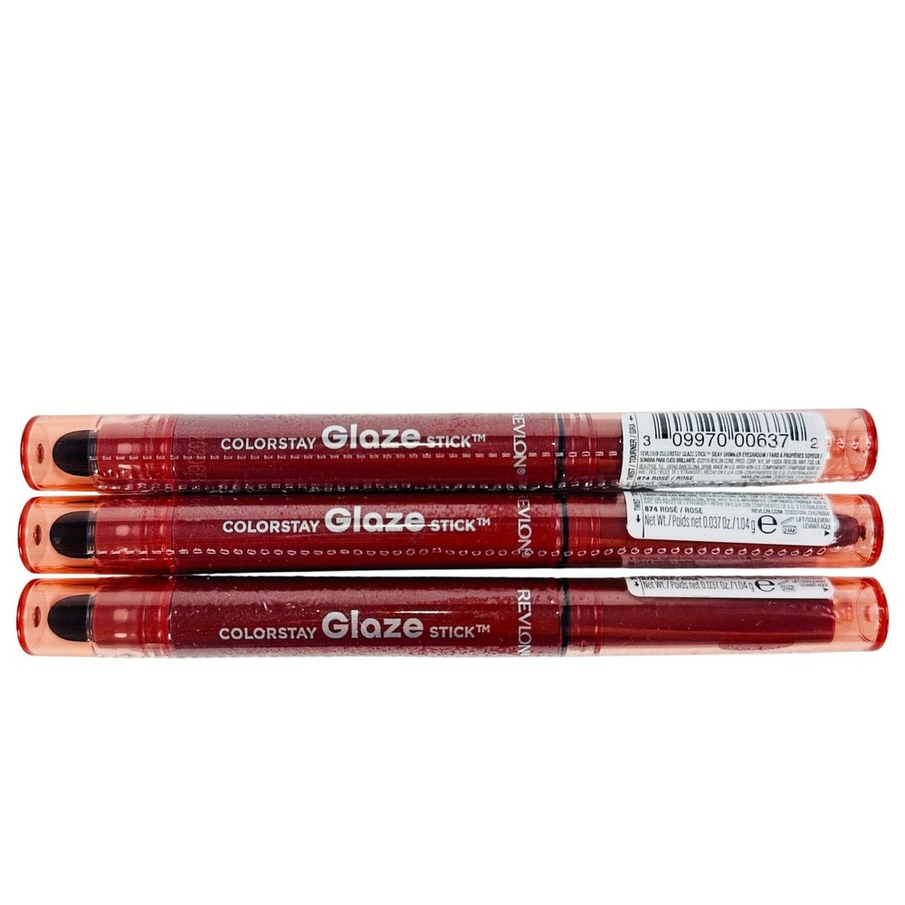 Revlon 3 Pack ColorStay Glaze Stick Rose 874 Silky Shimmer Eyeshadow